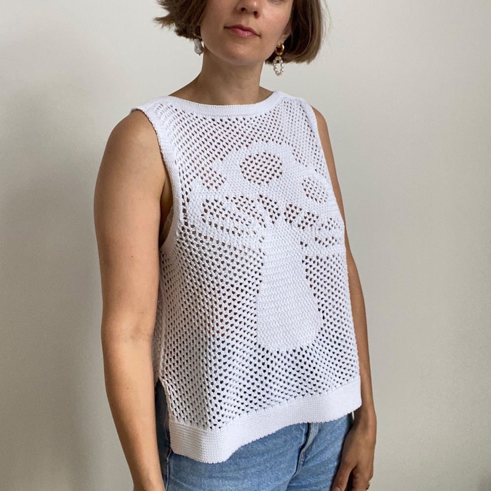 SUER MONDT Magic Dance knit  Tank - White Euc Small